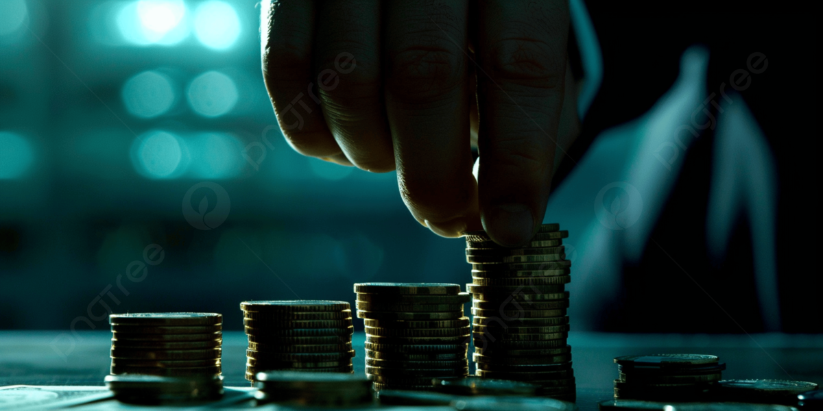 pngtree a close up of hand carefully stacking coins to represent smart picture image 16092403